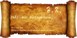 Héder Kolombina névjegykártya